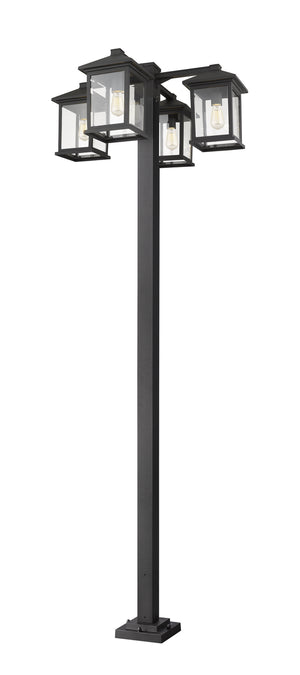 Z-Lite - 531-4-536P-BK - Four Light Outdoor Post Mounted Fixture - Portland - Black