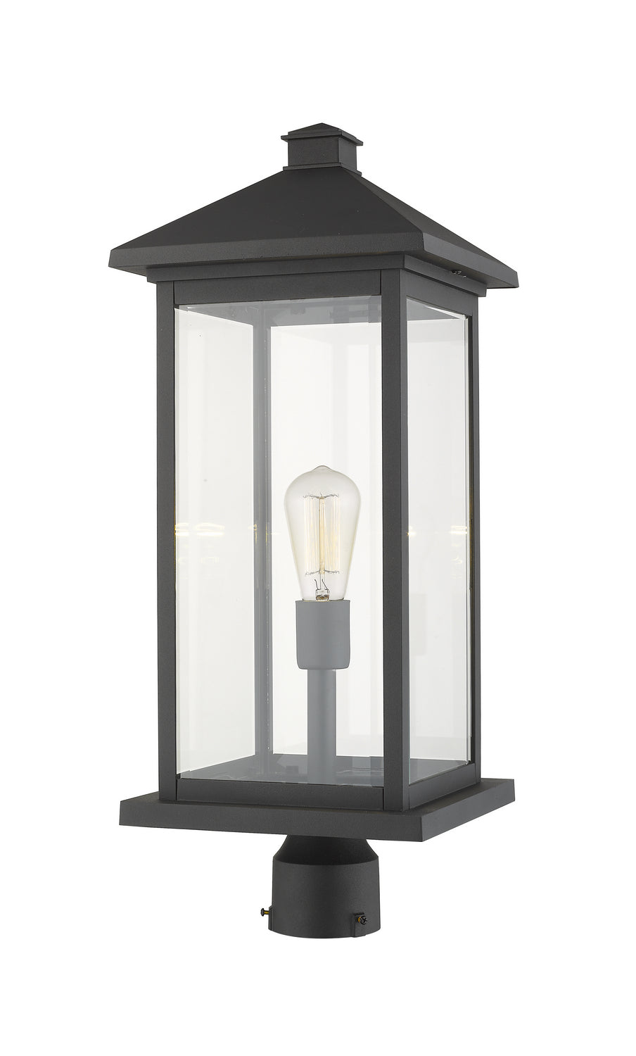 Z-Lite - 531PHBXLR-BK - One Light Outdoor Post Mount Fixture - Portland - Black