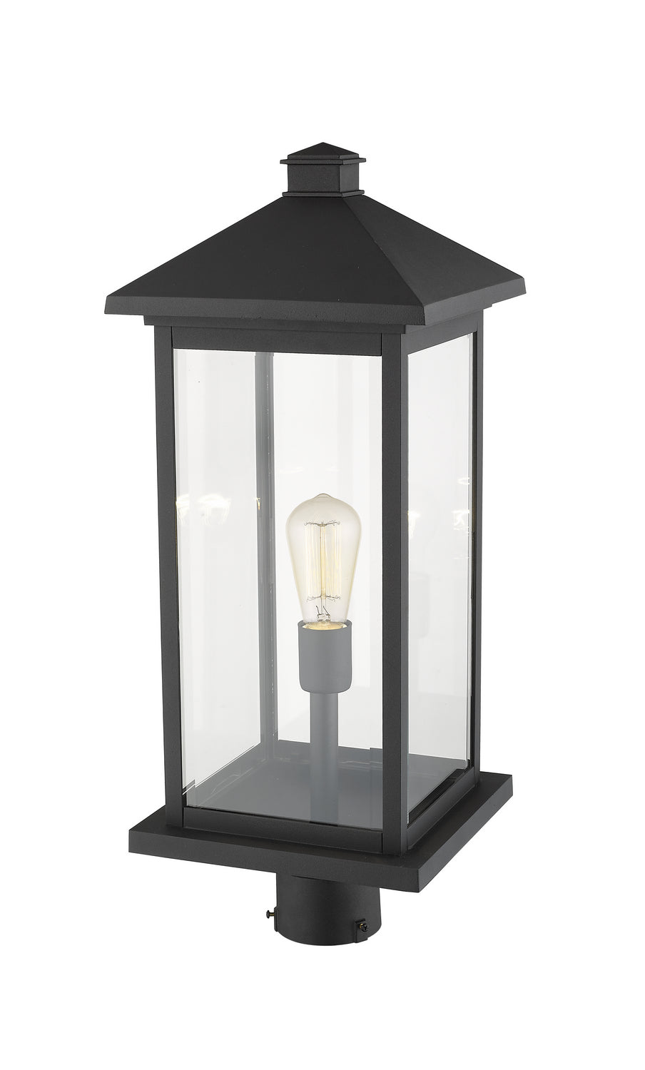 Z-Lite - 531PHBXLR-BK - One Light Outdoor Post Mount Fixture - Portland - Black