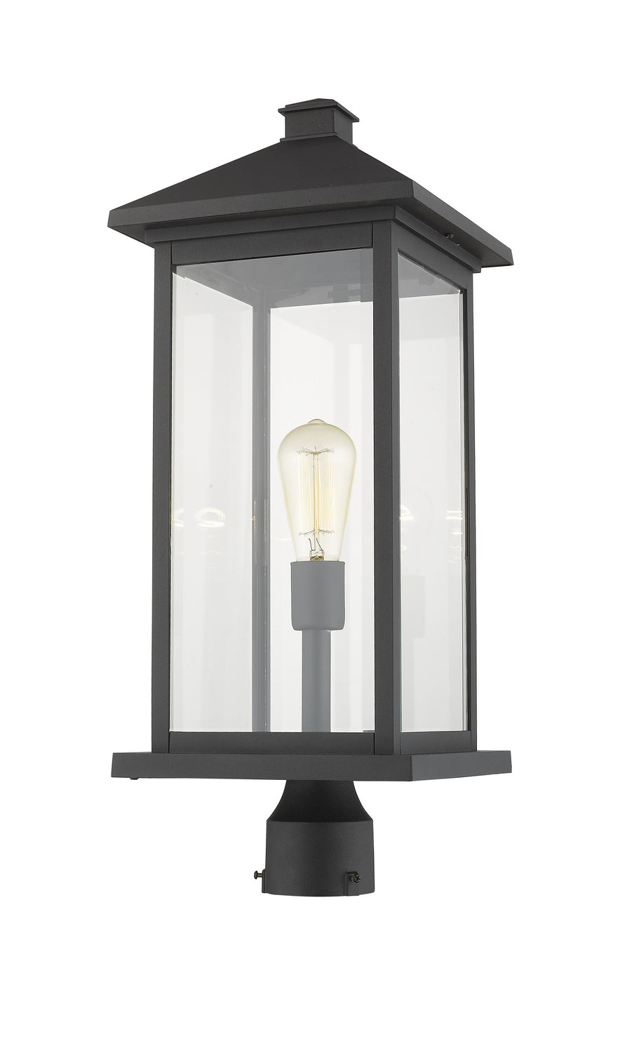 Z-Lite - 531PHBXLR-BK - One Light Outdoor Post Mount Fixture - Portland - Black