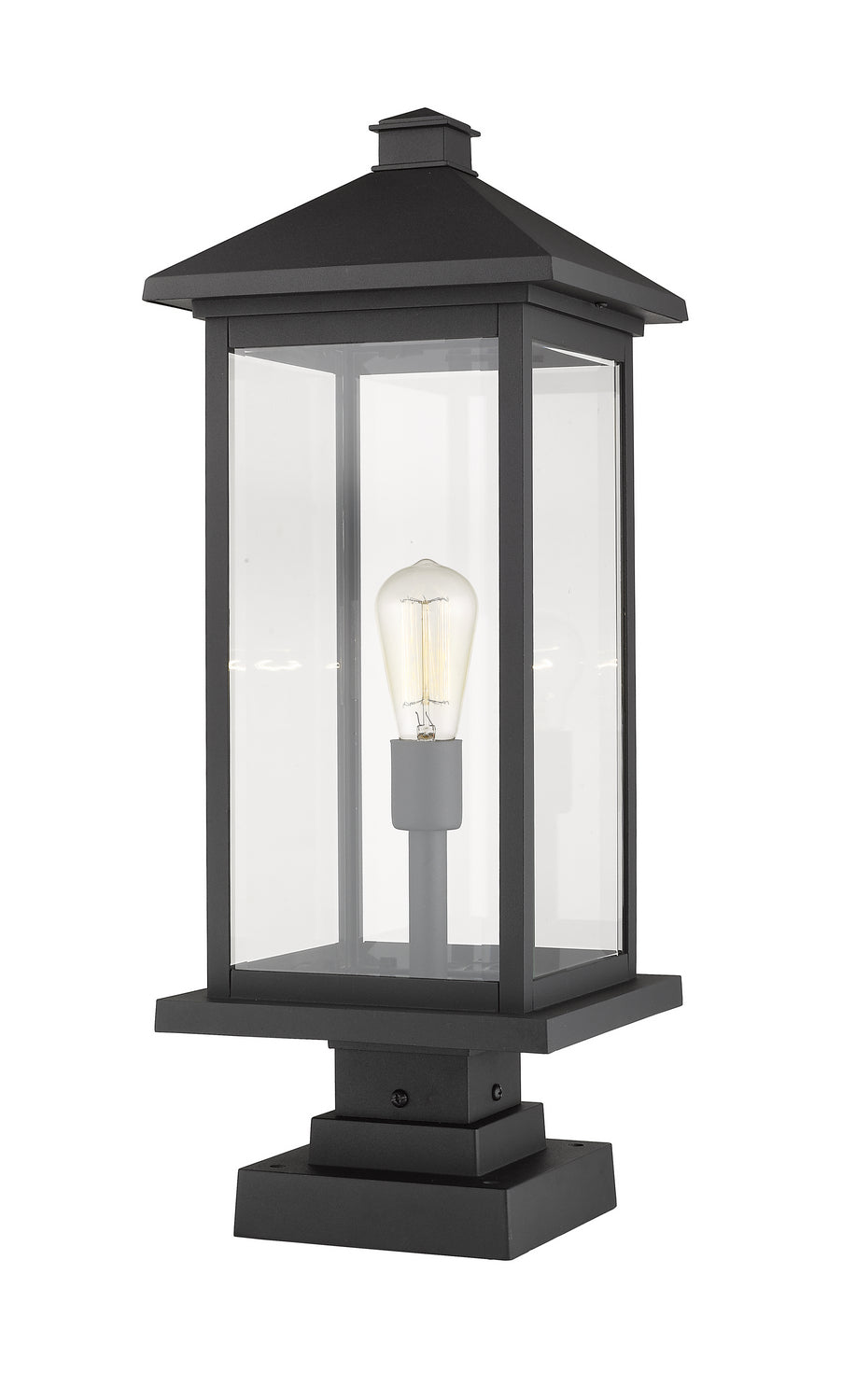 Z-Lite - 531PHBXLS-SQPM-BK - One Light Outdoor Pier Mounted Fixture - Portland - Black