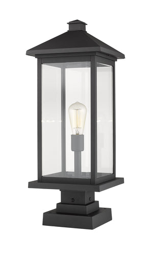 Z-Lite - 531PHBXLS-SQPM-BK - One Light Outdoor Pier Mounted Fixture - Portland - Black