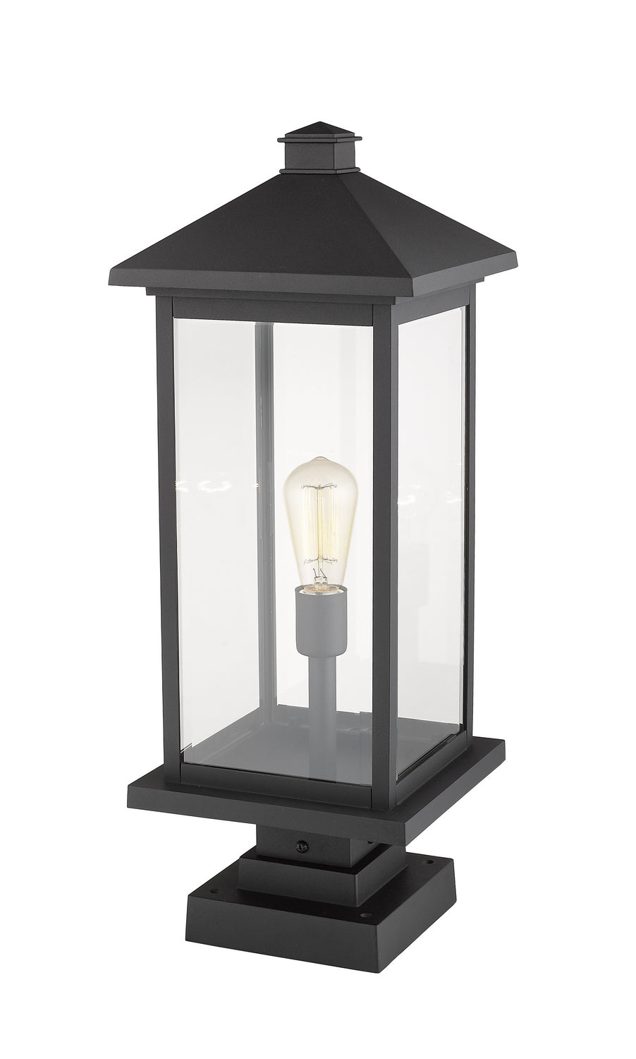 Z-Lite - 531PHBXLS-SQPM-BK - One Light Outdoor Pier Mounted Fixture - Portland - Black