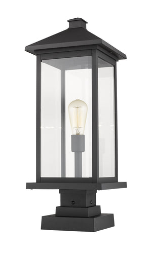 Z-Lite - 531PHBXLS-SQPM-BK - One Light Outdoor Pier Mounted Fixture - Portland - Black