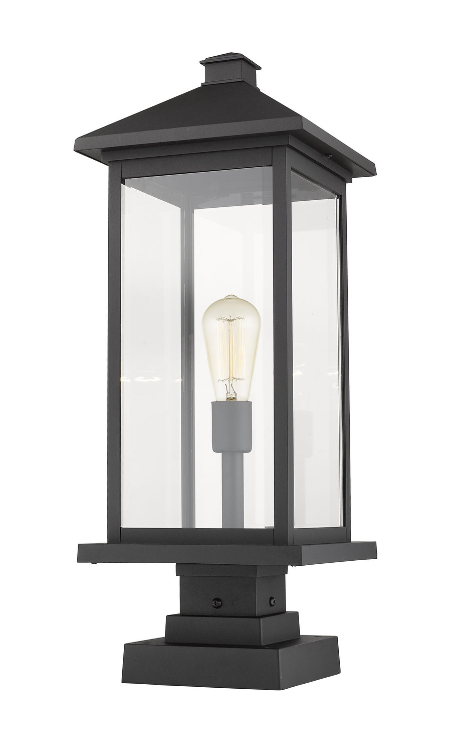 Z-Lite - 531PHBXLS-SQPM-BK - One Light Outdoor Pier Mounted Fixture - Portland - Black