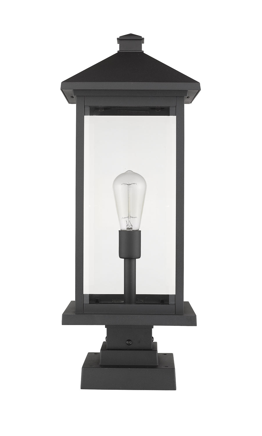 Z-Lite - 531PHBXLS-SQPM-BK - One Light Outdoor Pier Mounted Fixture - Portland - Black