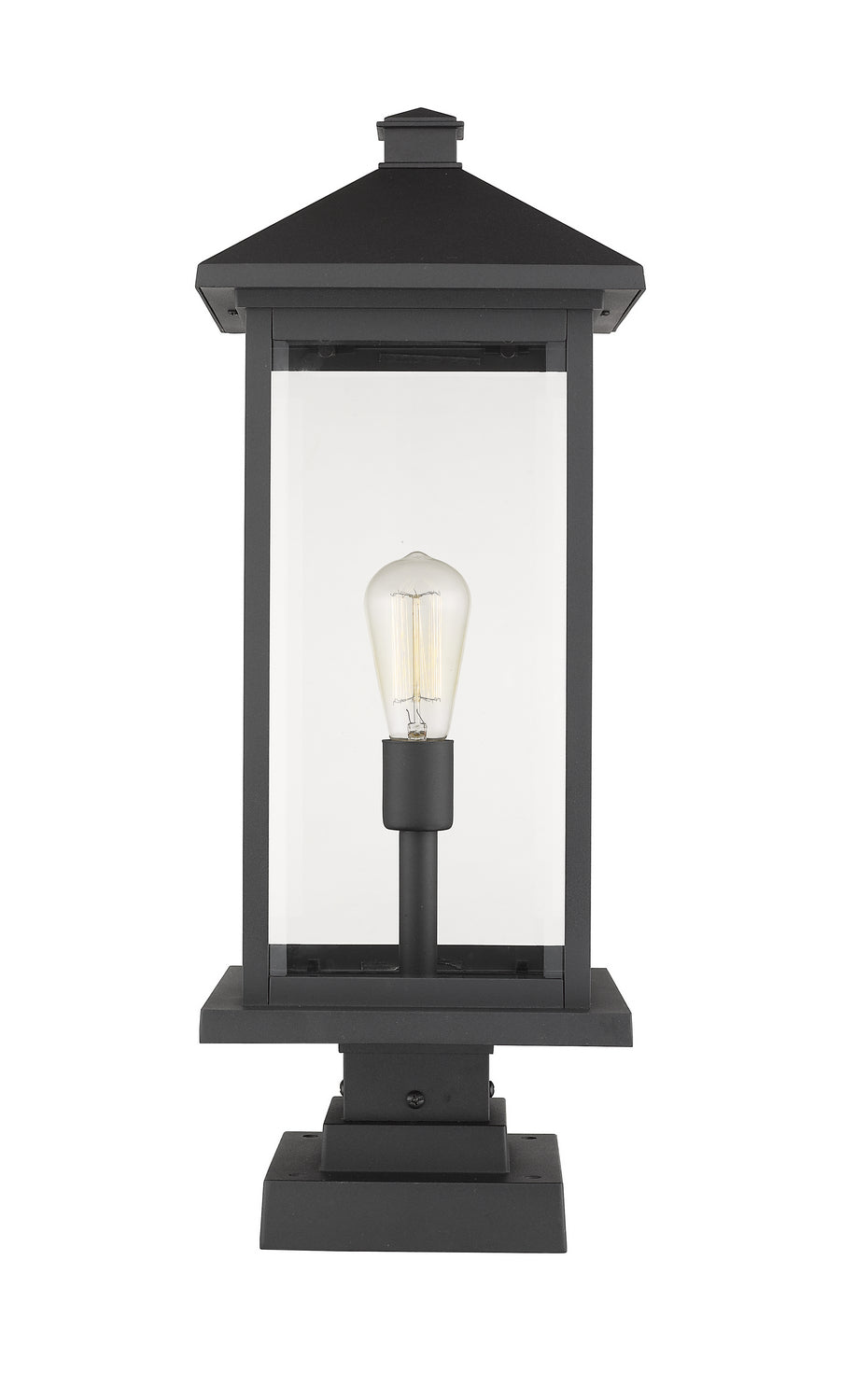 Z-Lite - 531PHBXLS-SQPM-BK - One Light Outdoor Pier Mounted Fixture - Portland - Black