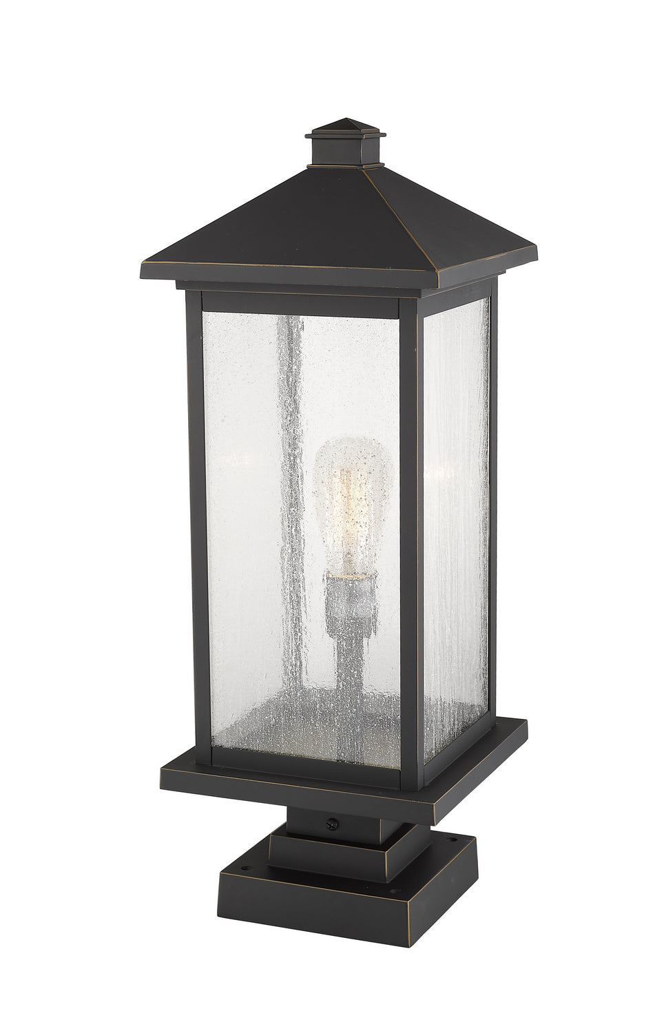 Z-Lite - 531PHBXLS-SQPM-ORB - One Light Outdoor Pier Mounted Fixture - Portland - Oil Rubbed Bronze