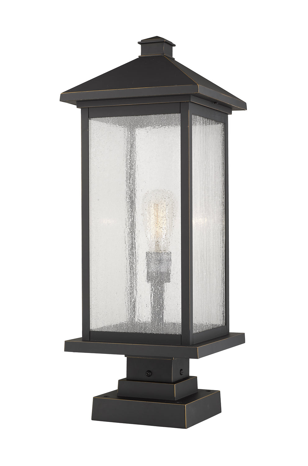 Z-Lite - 531PHBXLS-SQPM-ORB - One Light Outdoor Pier Mounted Fixture - Portland - Oil Rubbed Bronze