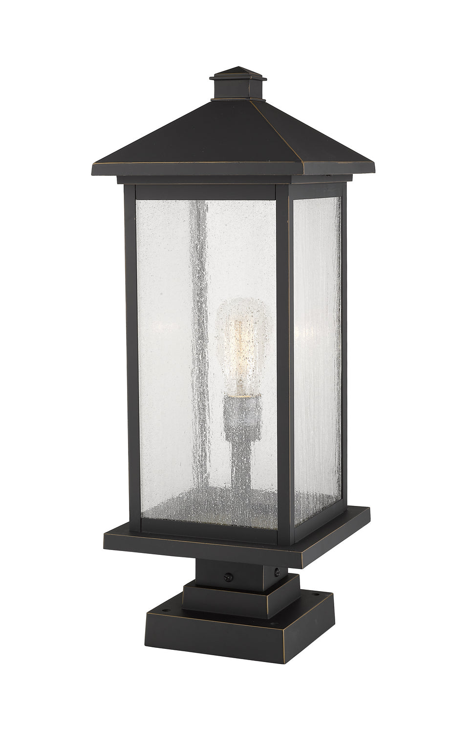 Z-Lite - 531PHBXLS-SQPM-ORB - One Light Outdoor Pier Mounted Fixture - Portland - Oil Rubbed Bronze