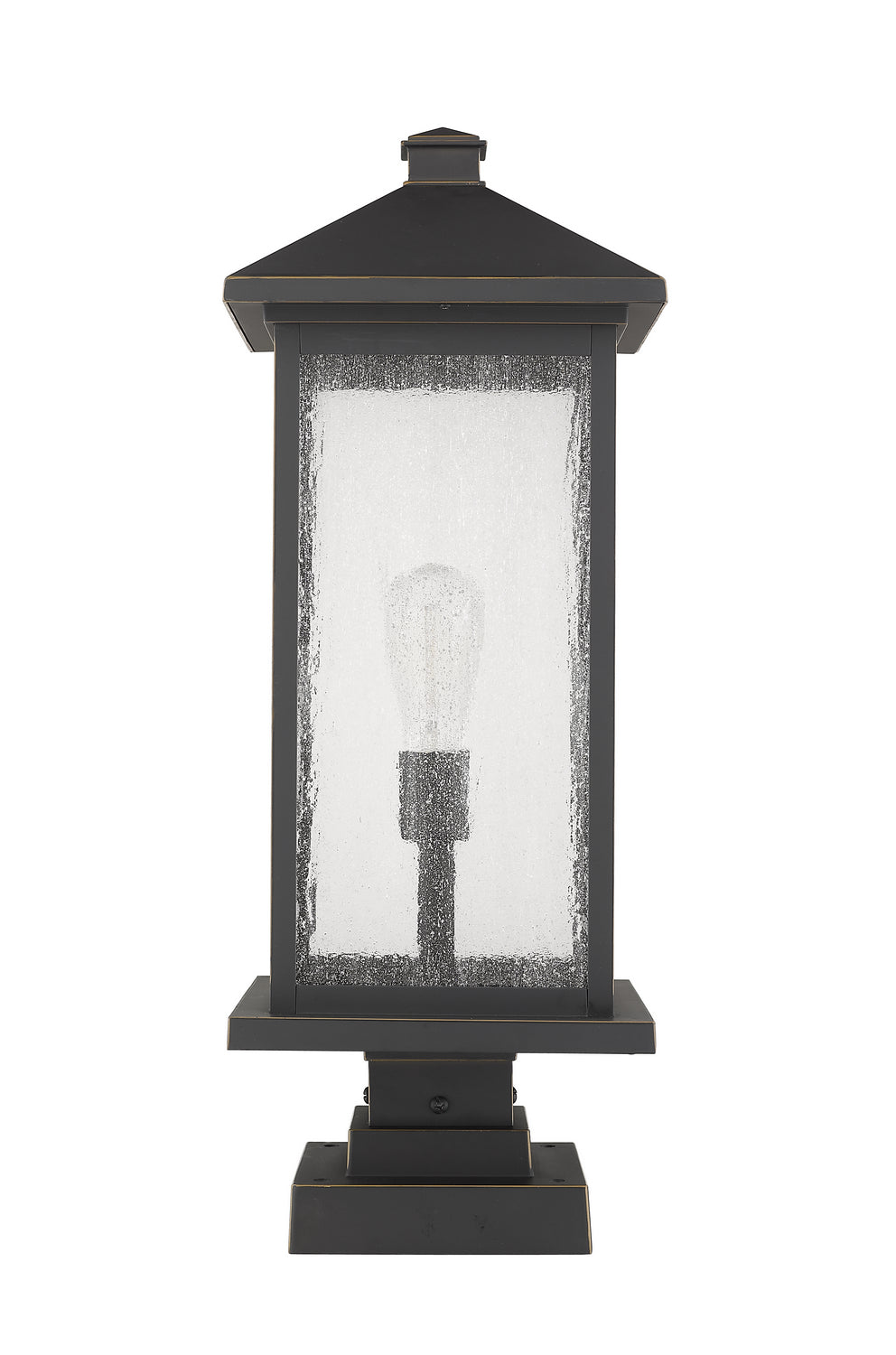 Z-Lite - 531PHBXLS-SQPM-ORB - One Light Outdoor Pier Mounted Fixture - Portland - Oil Rubbed Bronze