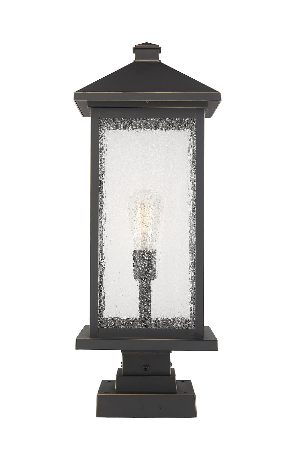 Z-Lite - 531PHBXLS-SQPM-ORB - One Light Outdoor Pier Mounted Fixture - Portland - Oil Rubbed Bronze