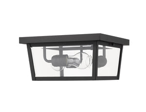 Z-Lite - 568F-BK - Three Light Outdoor Flush Mount - Beacon - Black