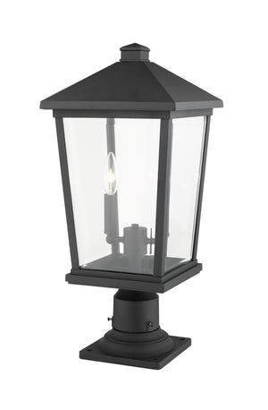Z-Lite - 568PHBR-533PM-BK - Two Light Outdoor Pier Mounted Fixture - Beacon - Black