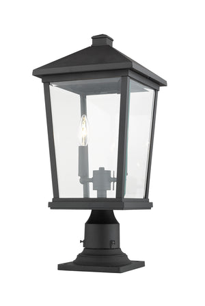 Z-Lite - 568PHBR-533PM-BK - Two Light Outdoor Pier Mounted Fixture - Beacon - Black