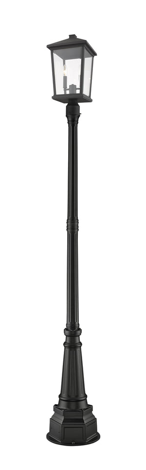 Z-Lite - 568PHBR-564P-BK - Two Light Outdoor Post Mounted Fixture - Beacon - Black