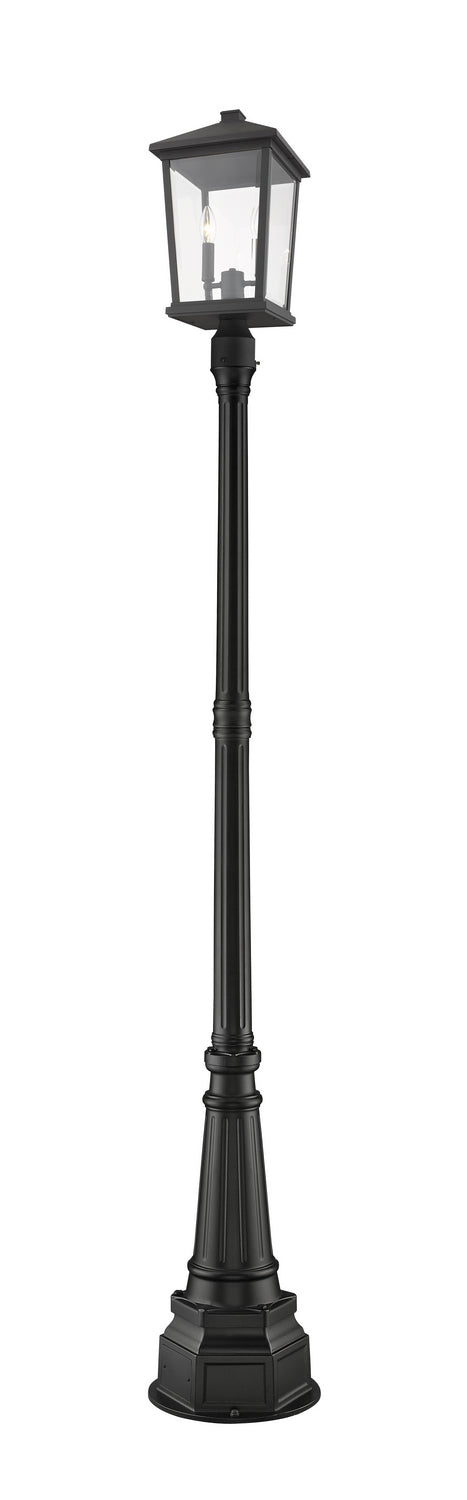 Z-Lite - 568PHBR-564P-BK - Two Light Outdoor Post Mounted Fixture - Beacon - Black