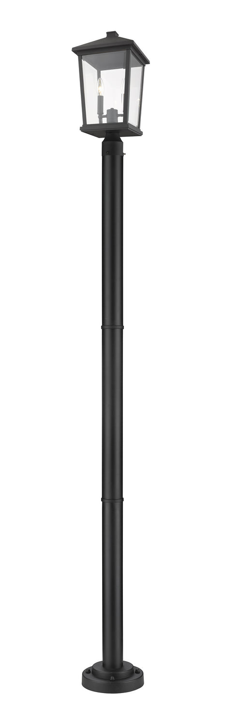 Z-Lite - 568PHBR-567P-BK - Two Light Outdoor Post Mounted Fixture - Beacon - Black
