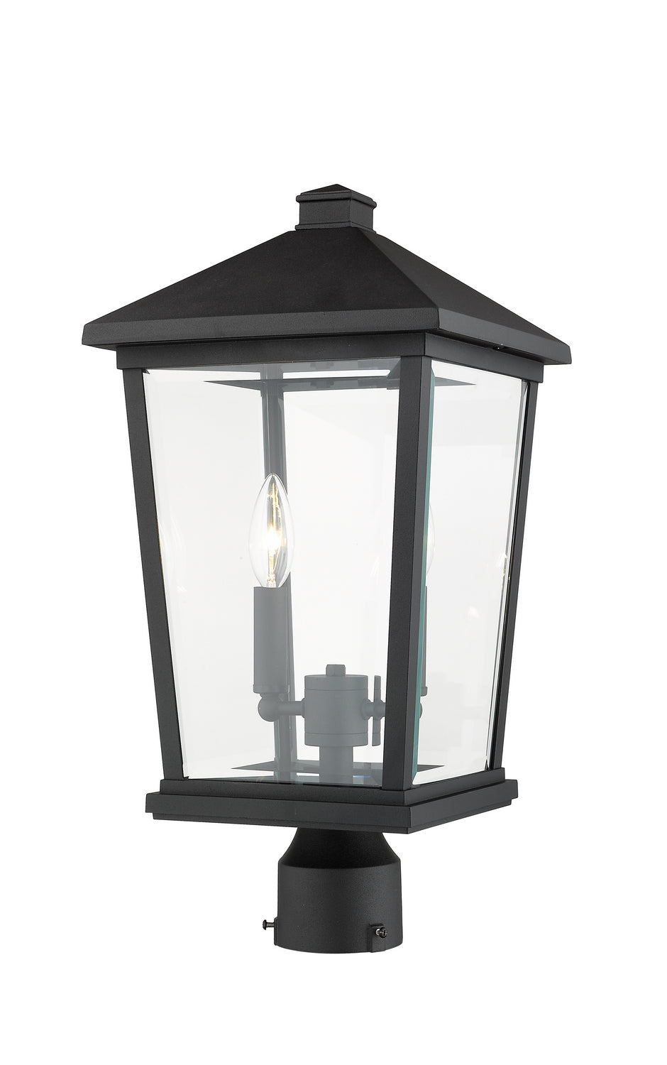 Z-Lite - 568PHBR-BK - Two Light Outdoor Post Mount - Beacon - Black