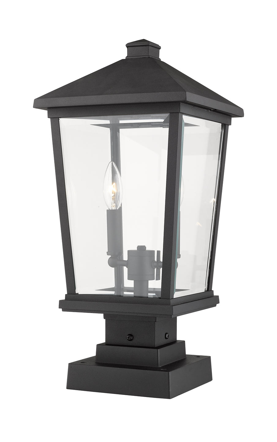 Z-Lite - 568PHBS-SQPM-BK - Two Light Outdoor Pier Mounted Fixture - Beacon - Black