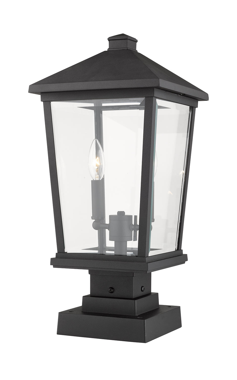 Z-Lite - 568PHBS-SQPM-BK - Two Light Outdoor Pier Mounted Fixture - Beacon - Black