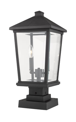 Z-Lite - 568PHBS-SQPM-BK - Two Light Outdoor Pier Mounted Fixture - Beacon - Black