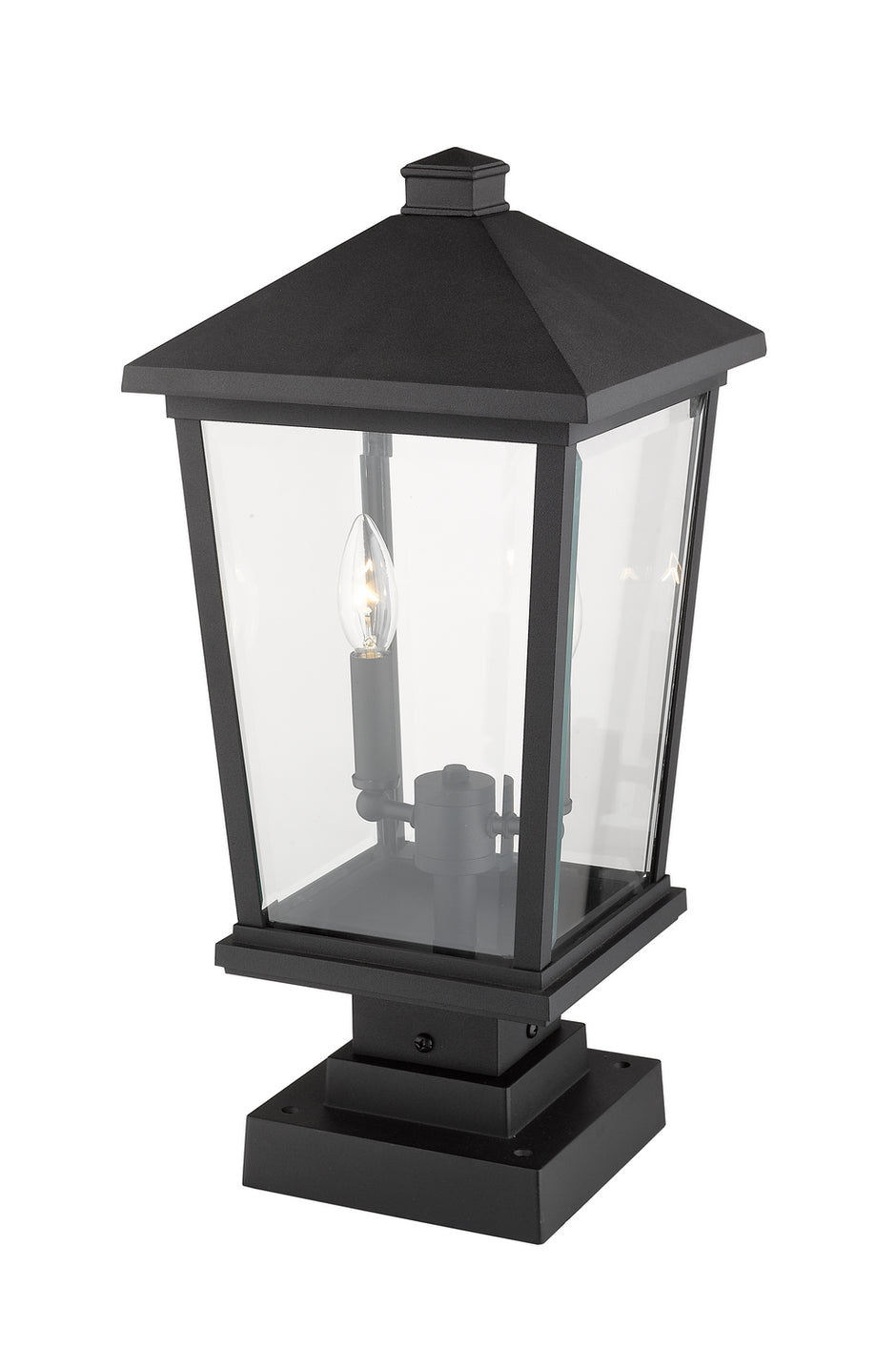 Z-Lite - 568PHBS-SQPM-BK - Two Light Outdoor Pier Mounted Fixture - Beacon - Black