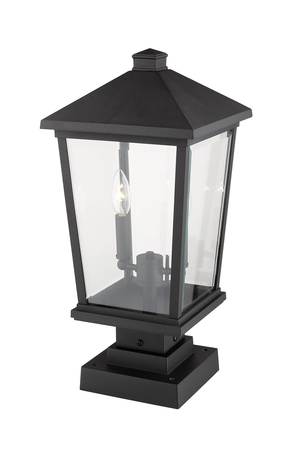 Z-Lite - 568PHBS-SQPM-BK - Two Light Outdoor Pier Mounted Fixture - Beacon - Black