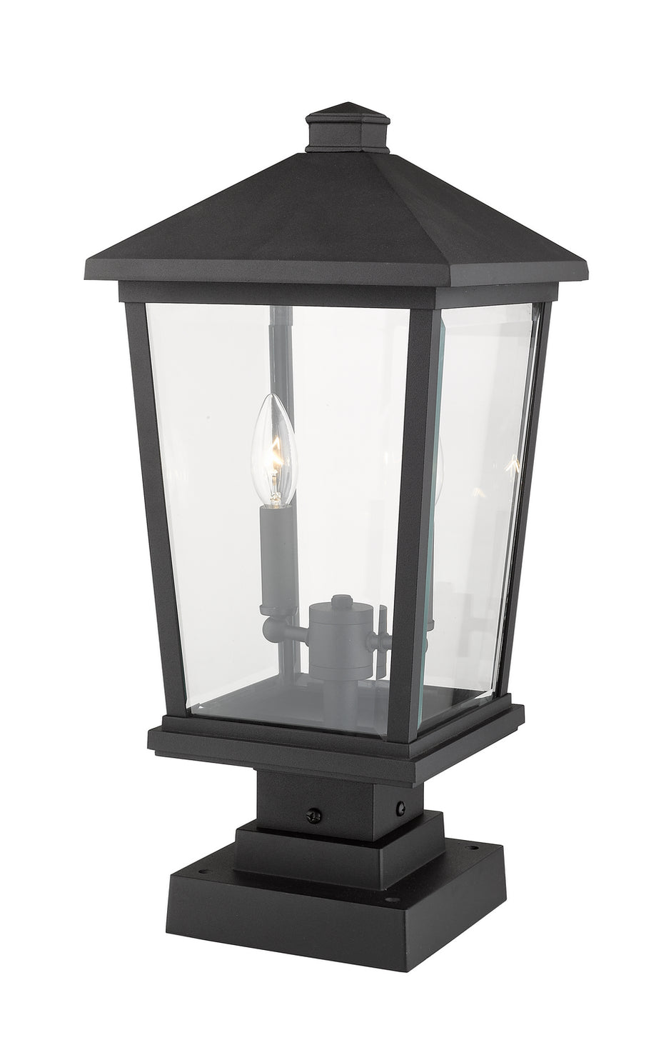 Z-Lite - 568PHBS-SQPM-BK - Two Light Outdoor Pier Mounted Fixture - Beacon - Black