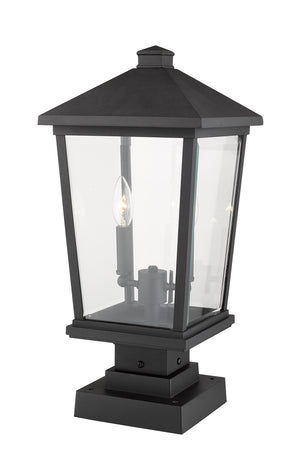 Z-Lite - 568PHBS-SQPM-BK - Two Light Outdoor Pier Mounted Fixture - Beacon - Black