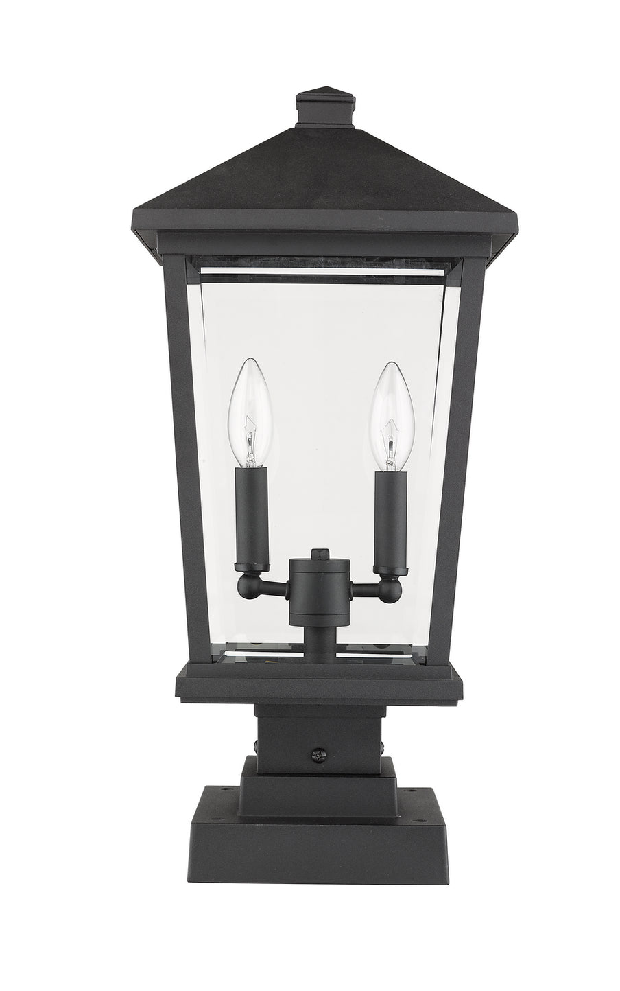 Z-Lite - 568PHBS-SQPM-BK - Two Light Outdoor Pier Mounted Fixture - Beacon - Black