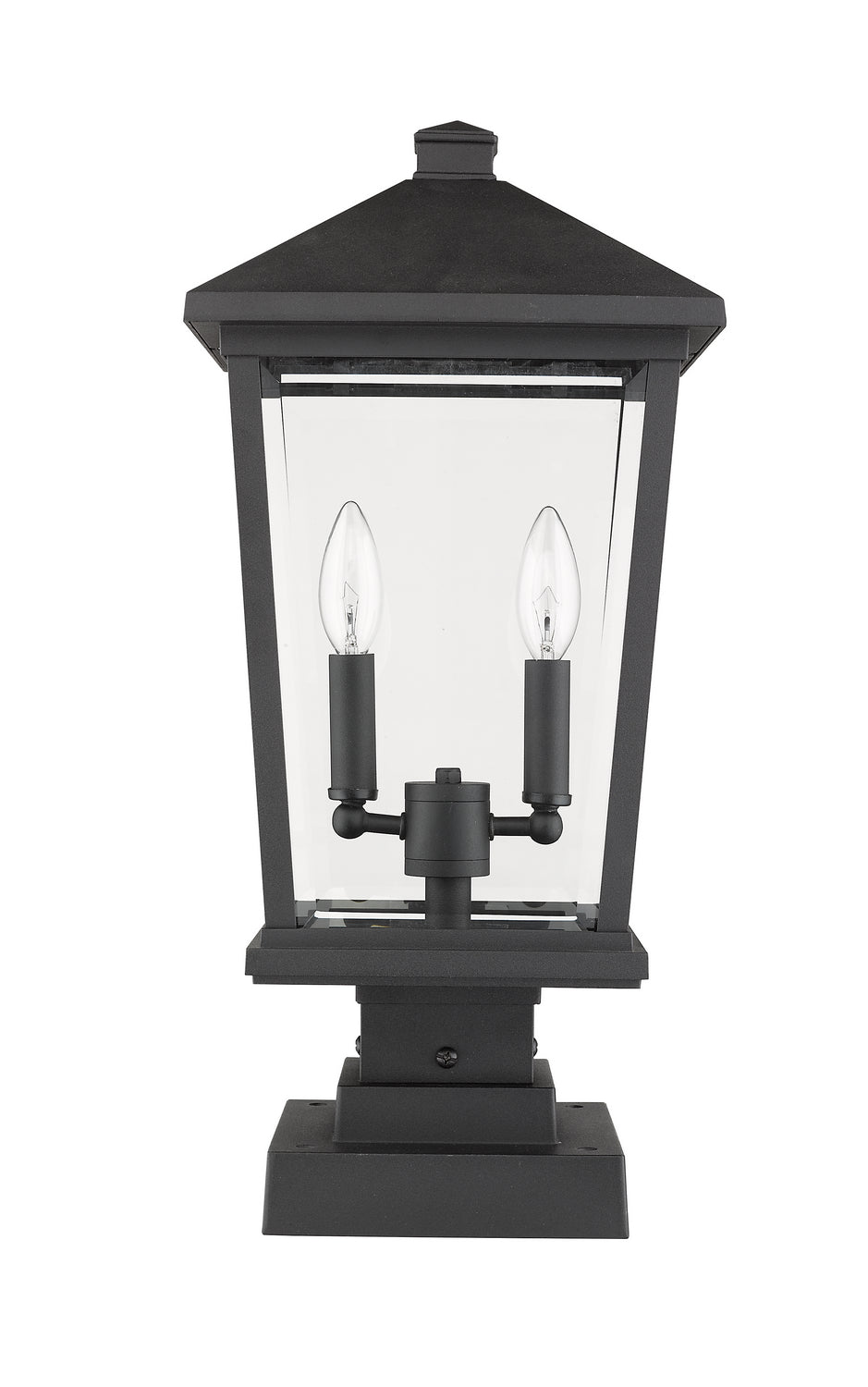 Z-Lite - 568PHBS-SQPM-BK - Two Light Outdoor Pier Mounted Fixture - Beacon - Black