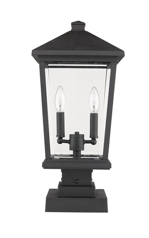 Z-Lite - 568PHBS-SQPM-BK - Two Light Outdoor Pier Mounted Fixture - Beacon - Black