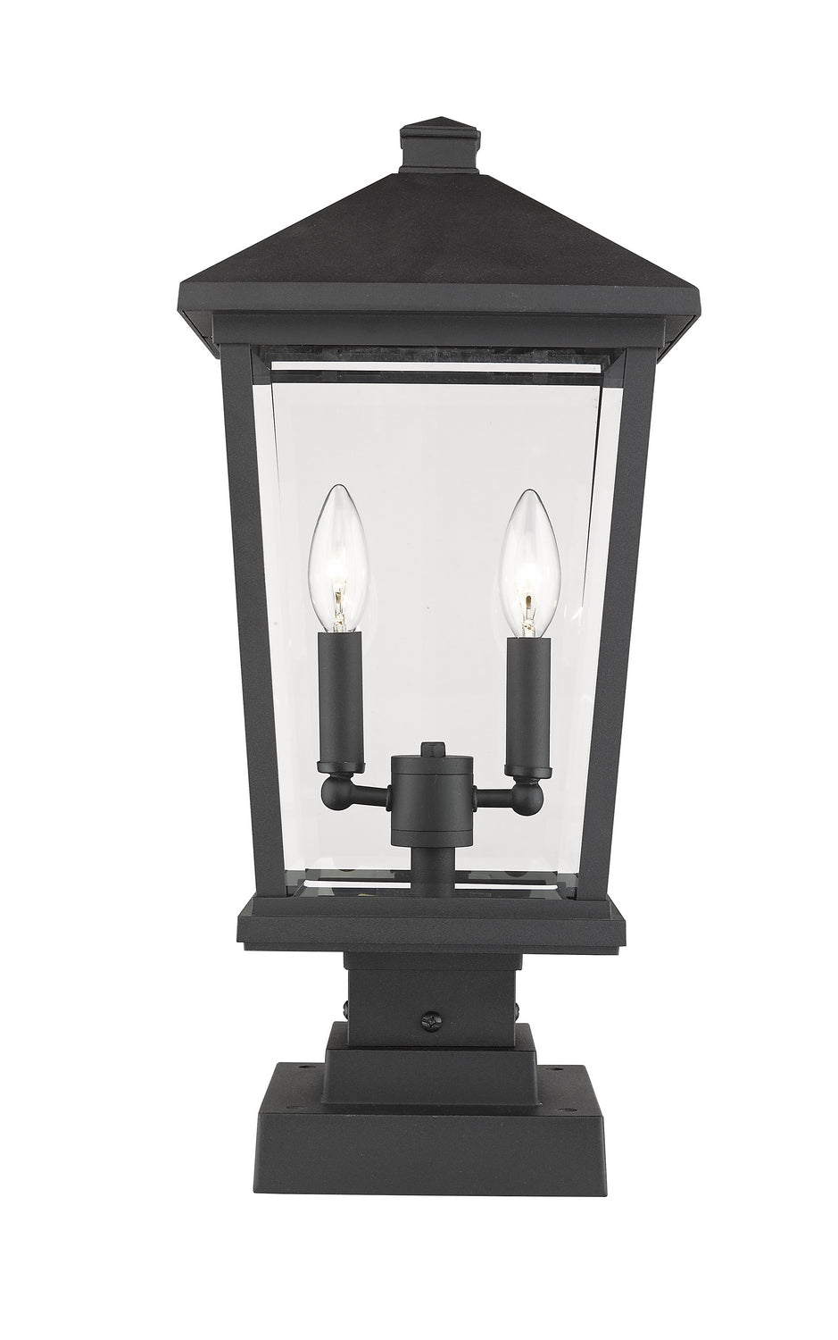 Z-Lite - 568PHBS-SQPM-BK - Two Light Outdoor Pier Mounted Fixture - Beacon - Black
