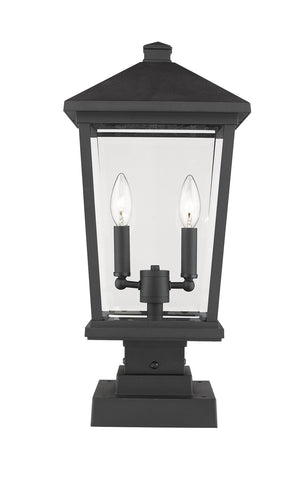 Z-Lite - 568PHBS-SQPM-BK - Two Light Outdoor Pier Mounted Fixture - Beacon - Black