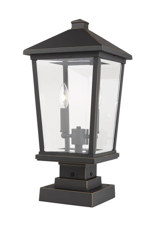 Z-Lite - 568PHBS-SQPM-ORB - Two Light Outdoor Pier Mounted Fixture - Beacon - Oil Rubbed Bronze