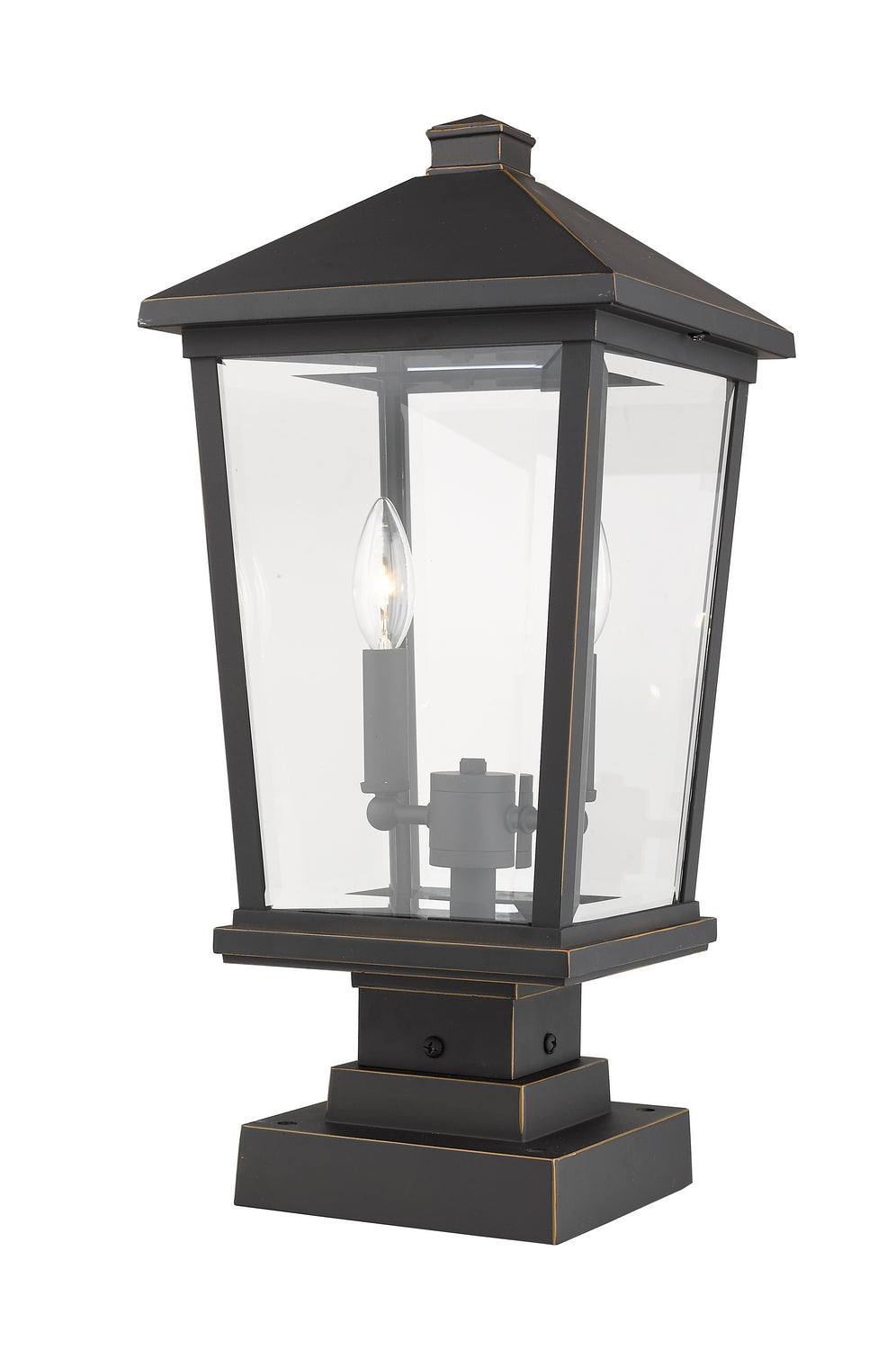 Z-Lite - 568PHBS-SQPM-ORB - Two Light Outdoor Pier Mounted Fixture - Beacon - Oil Rubbed Bronze