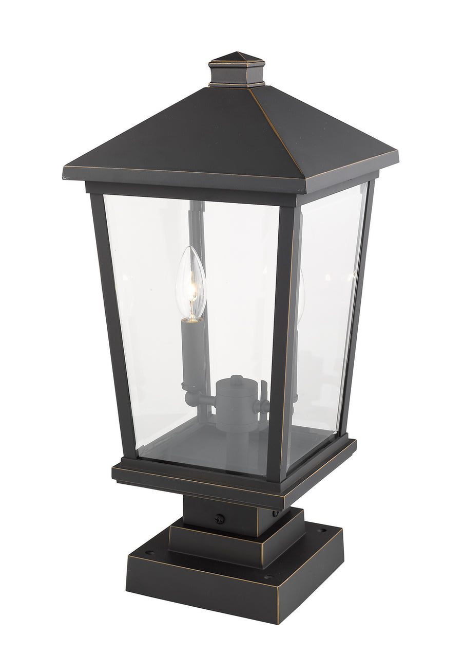 Z-Lite - 568PHBS-SQPM-ORB - Two Light Outdoor Pier Mounted Fixture - Beacon - Oil Rubbed Bronze