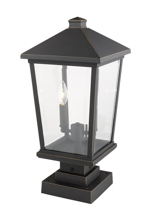 Z-Lite - 568PHBS-SQPM-ORB - Two Light Outdoor Pier Mounted Fixture - Beacon - Oil Rubbed Bronze