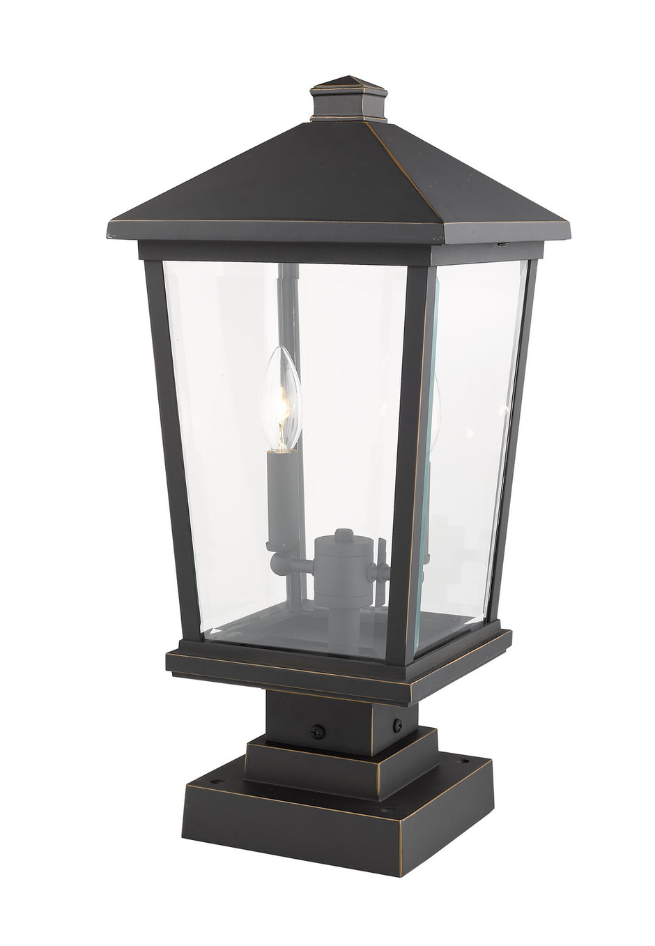 Z-Lite - 568PHBS-SQPM-ORB - Two Light Outdoor Pier Mounted Fixture - Beacon - Oil Rubbed Bronze