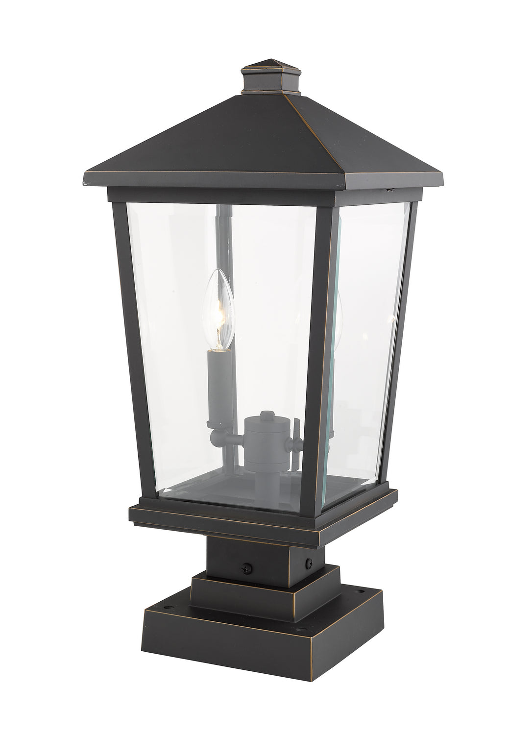 Z-Lite - 568PHBS-SQPM-ORB - Two Light Outdoor Pier Mounted Fixture - Beacon - Oil Rubbed Bronze