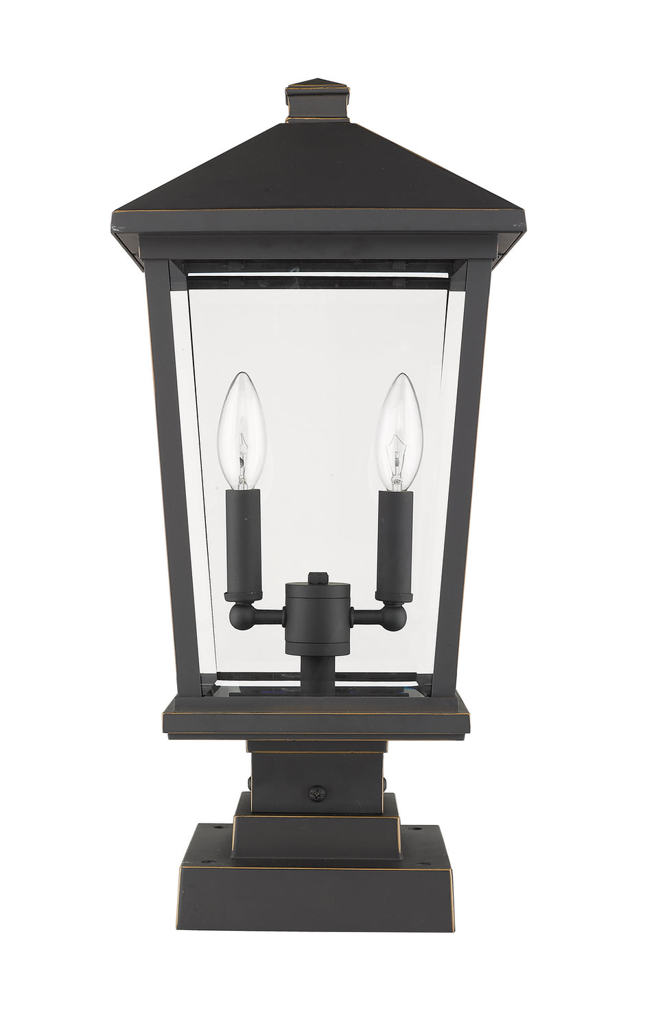 Z-Lite - 568PHBS-SQPM-ORB - Two Light Outdoor Pier Mounted Fixture - Beacon - Oil Rubbed Bronze