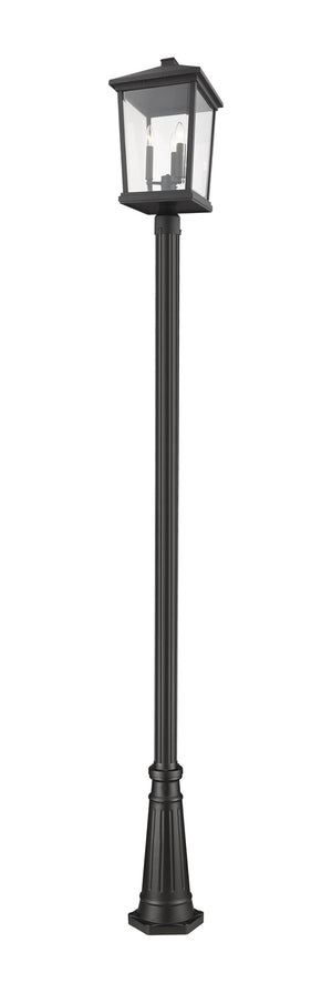 Z-Lite - 568PHXLR-519P-BK - Three Light Outdoor Post Mounted Fixture - Beacon - Black
