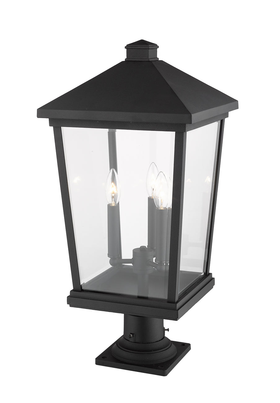Z-Lite - 568PHXLR-533PM-BK - Three Light Outdoor Pier Mounted Fixture - Beacon - Black