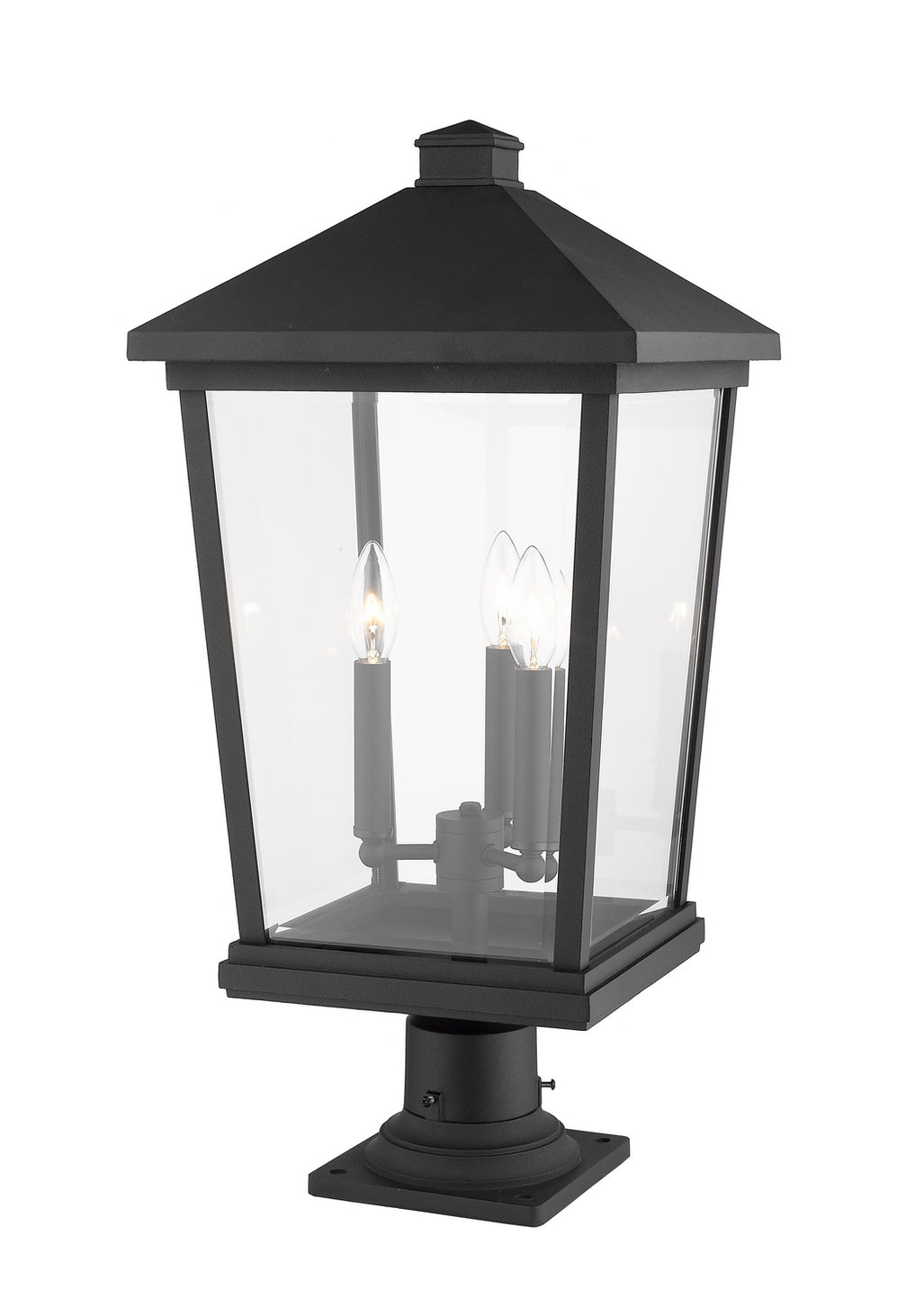 Z-Lite - 568PHXLR-533PM-BK - Three Light Outdoor Pier Mounted Fixture - Beacon - Black
