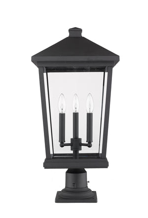 Z-Lite - 568PHXLR-533PM-BK - Three Light Outdoor Pier Mounted Fixture - Beacon - Black