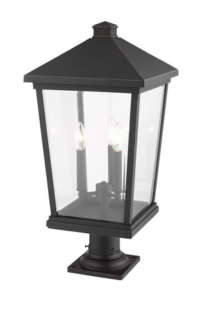 Z-Lite - 568PHXLR-533PM-ORB - Three Light Outdoor Pier Mounted Fixture - Beacon - Oil Rubbed Bronze
