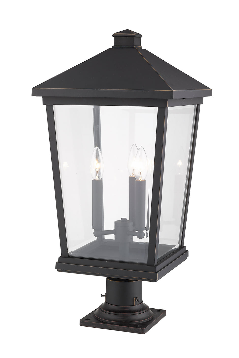 Z-Lite - 568PHXLR-533PM-ORB - Three Light Outdoor Pier Mounted Fixture - Beacon - Oil Rubbed Bronze