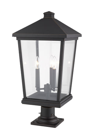 Z-Lite - 568PHXLR-533PM-ORB - Three Light Outdoor Pier Mounted Fixture - Beacon - Oil Rubbed Bronze