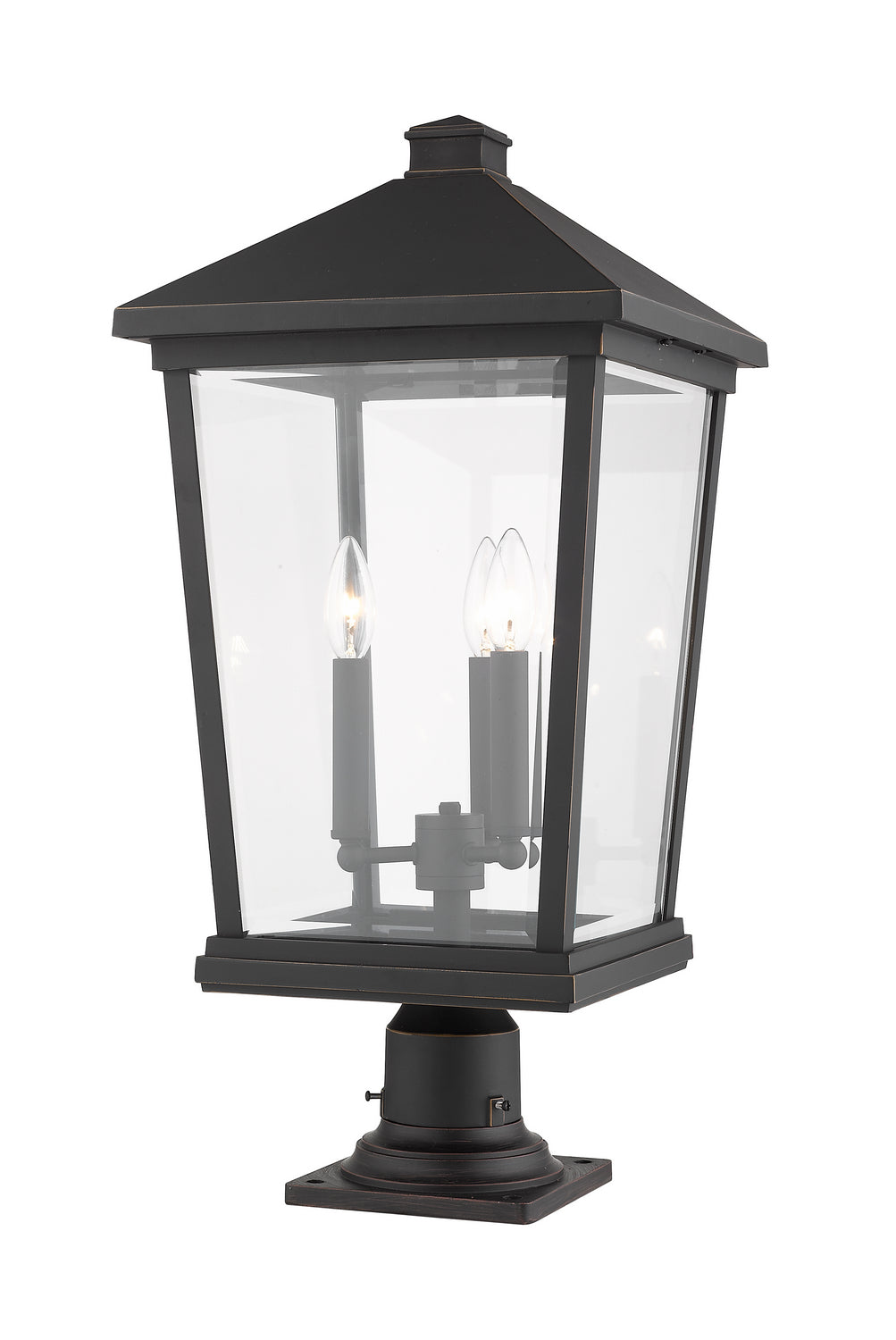 Z-Lite - 568PHXLR-533PM-ORB - Three Light Outdoor Pier Mounted Fixture - Beacon - Oil Rubbed Bronze